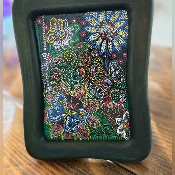 Hand painted butterflies in dot mandala style. Frame size 7”X9” - Picture 2 of 6